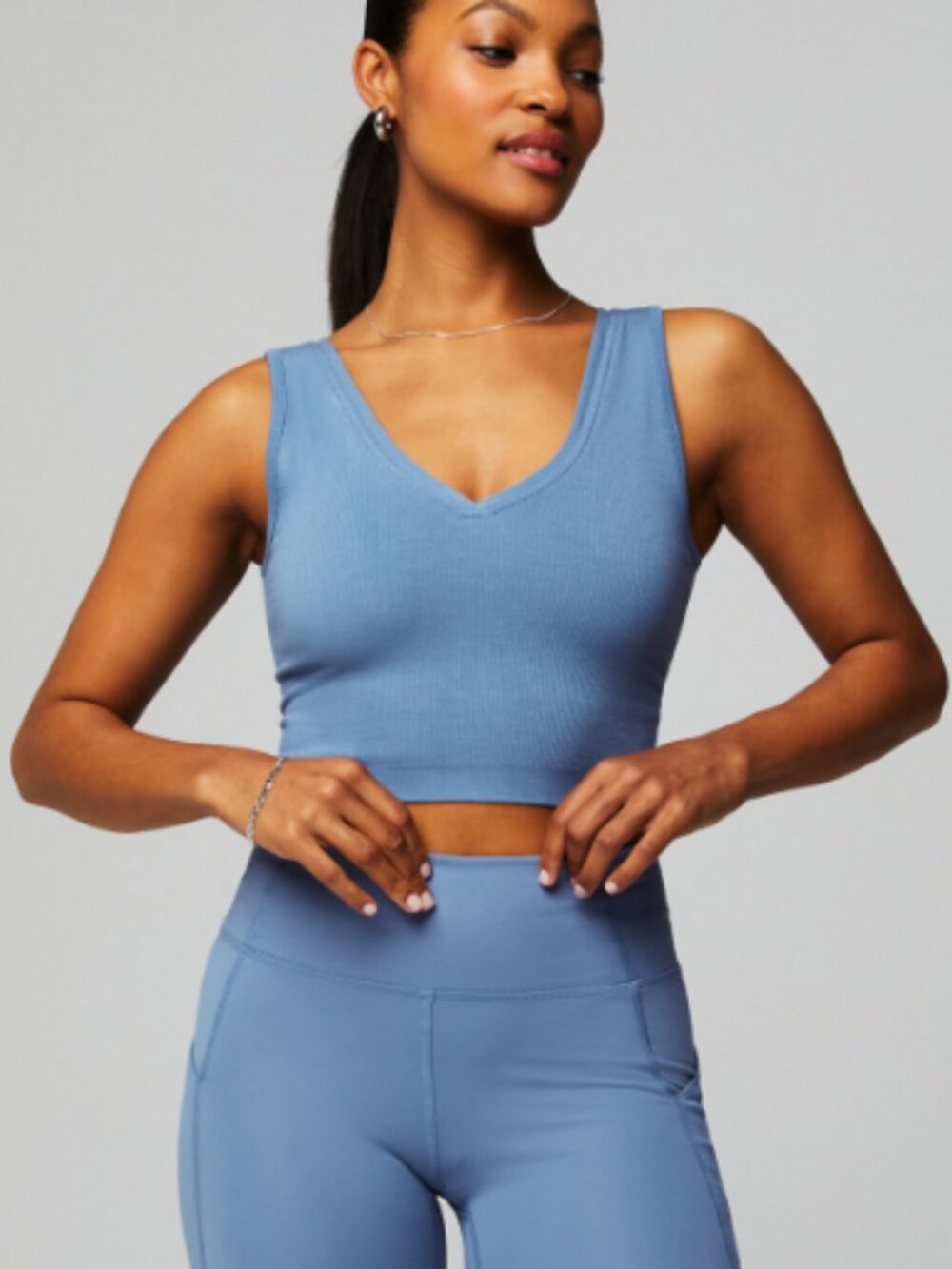 Fabletics Cloud Seamless V-Neck Crop Tank